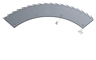 Sägesegment links drehend 2,5mm (kleiner Rotor)