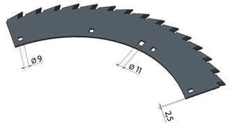 Sägesegment rechts drehend (Wolfram beschichtet)