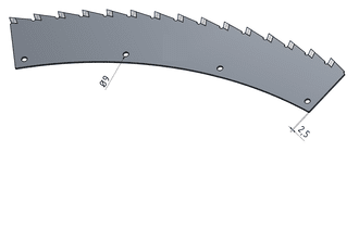 Sägesegment links drehend 2,5mm (großer Rotor)