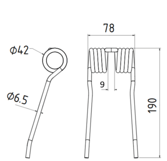 Pick-up Zinken, neue Ausführung, 6,5 mm