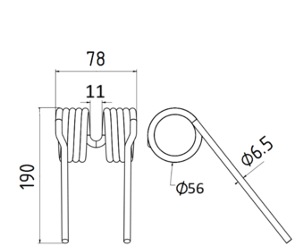 Zinken Dm 6,5mm L 178mm für AX250-310/MX310-400/RX