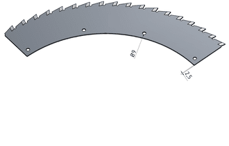 Sägesegment rechts drehend 2,5mm (kleiner Rotor)
