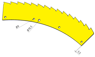 Sägesegment 3,5mm ( für äußeren Rotor)