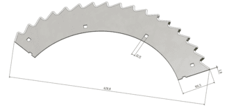 Messer linksdrehend für kleinen Rotor