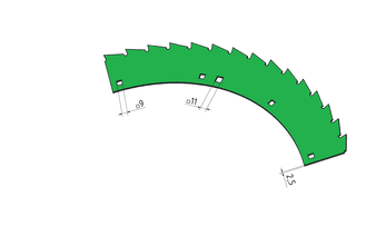 Sägesegment für Rotor (grün lackiert)